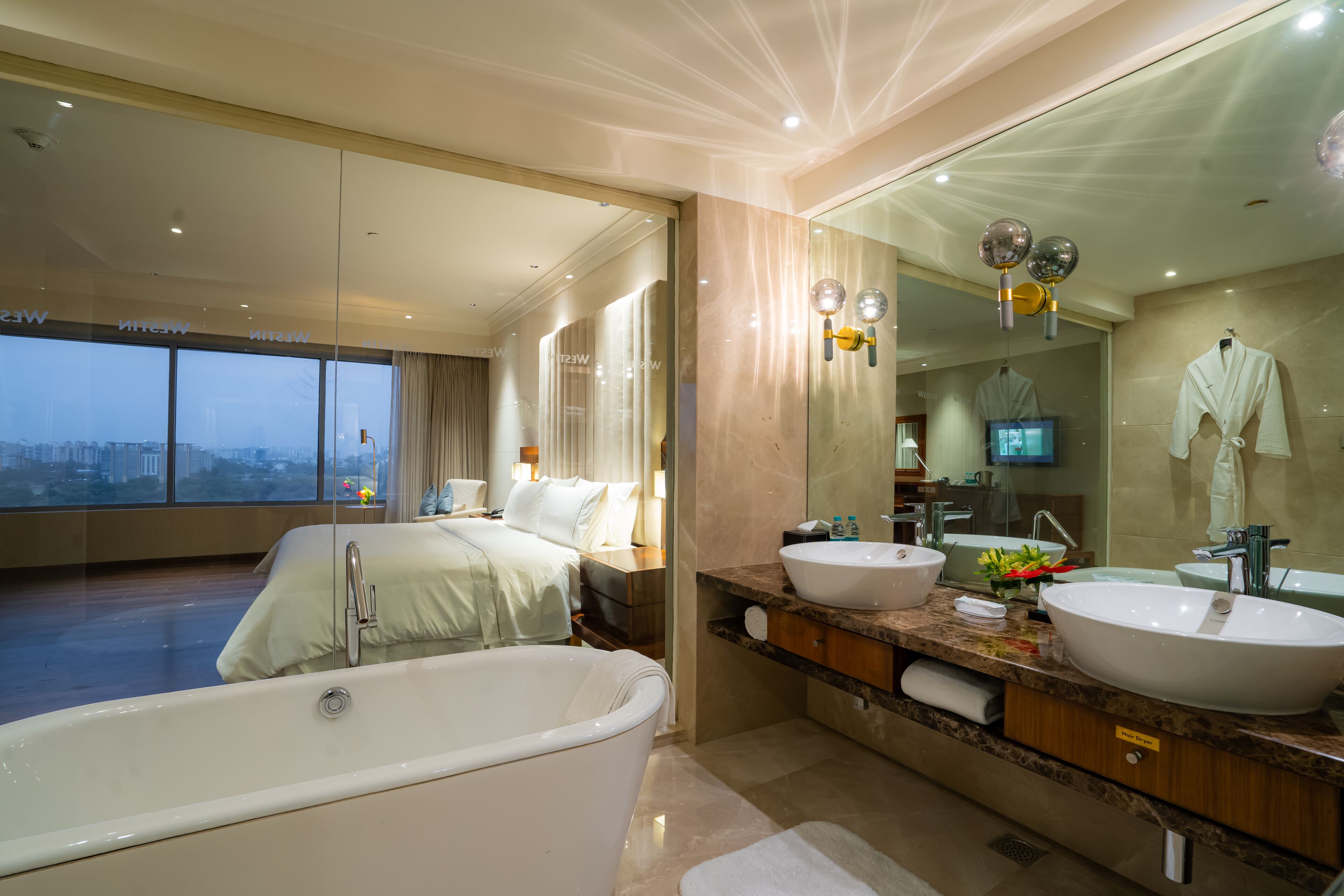 room, 2 single beds | bathroom | separate bathtub and shower, deep-soaking bathtub, rainfall showerhead