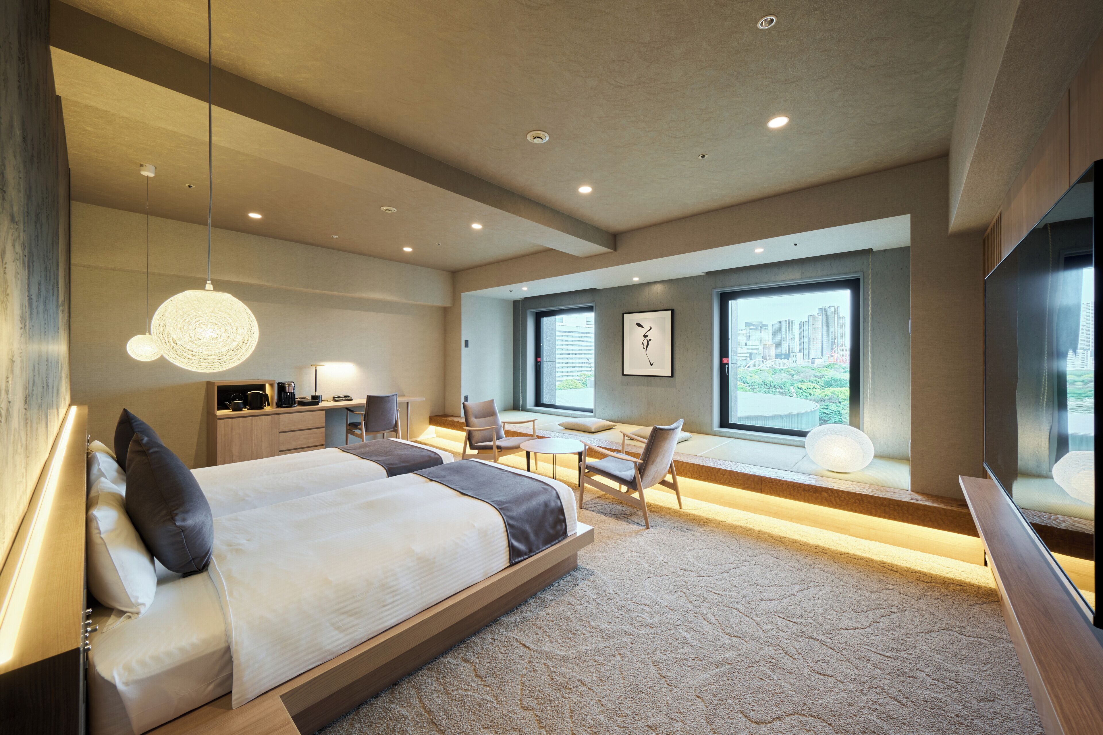 Executive Twin Room (60sqm) Separate bath and toilet with Tatami Area - Non-Smoking