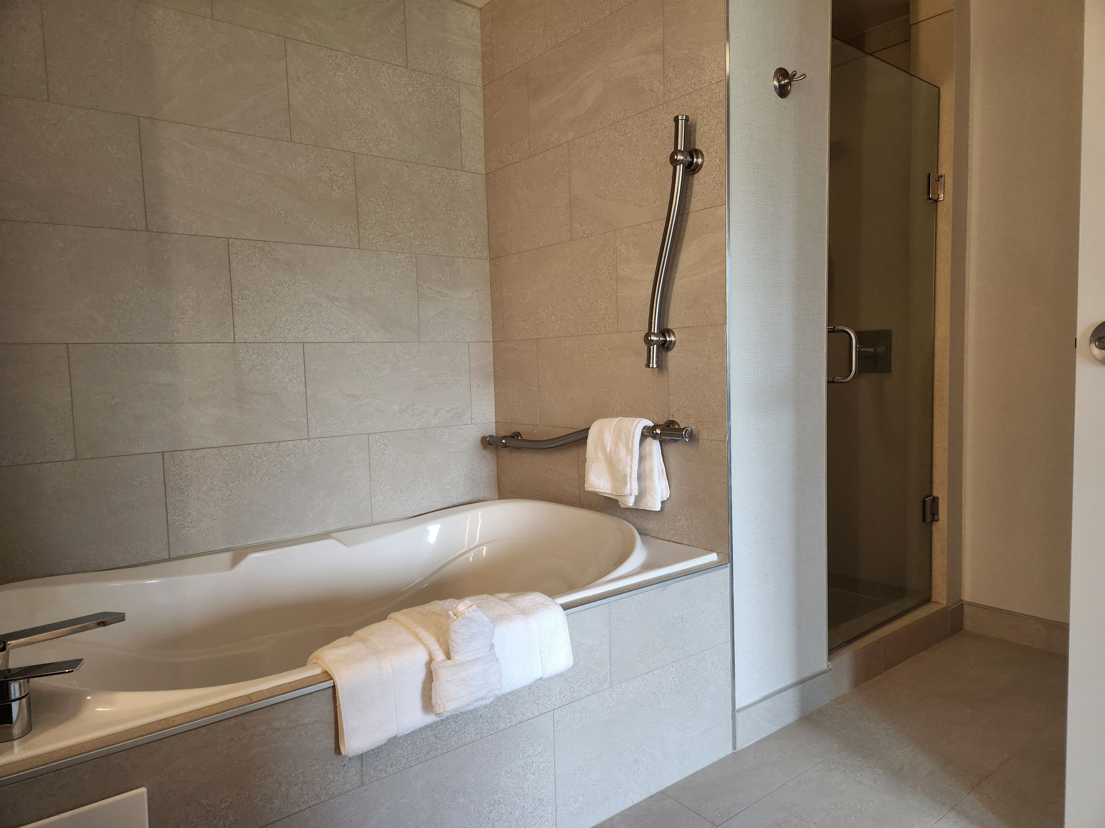 free toiletries, hair dryer, towels, soap