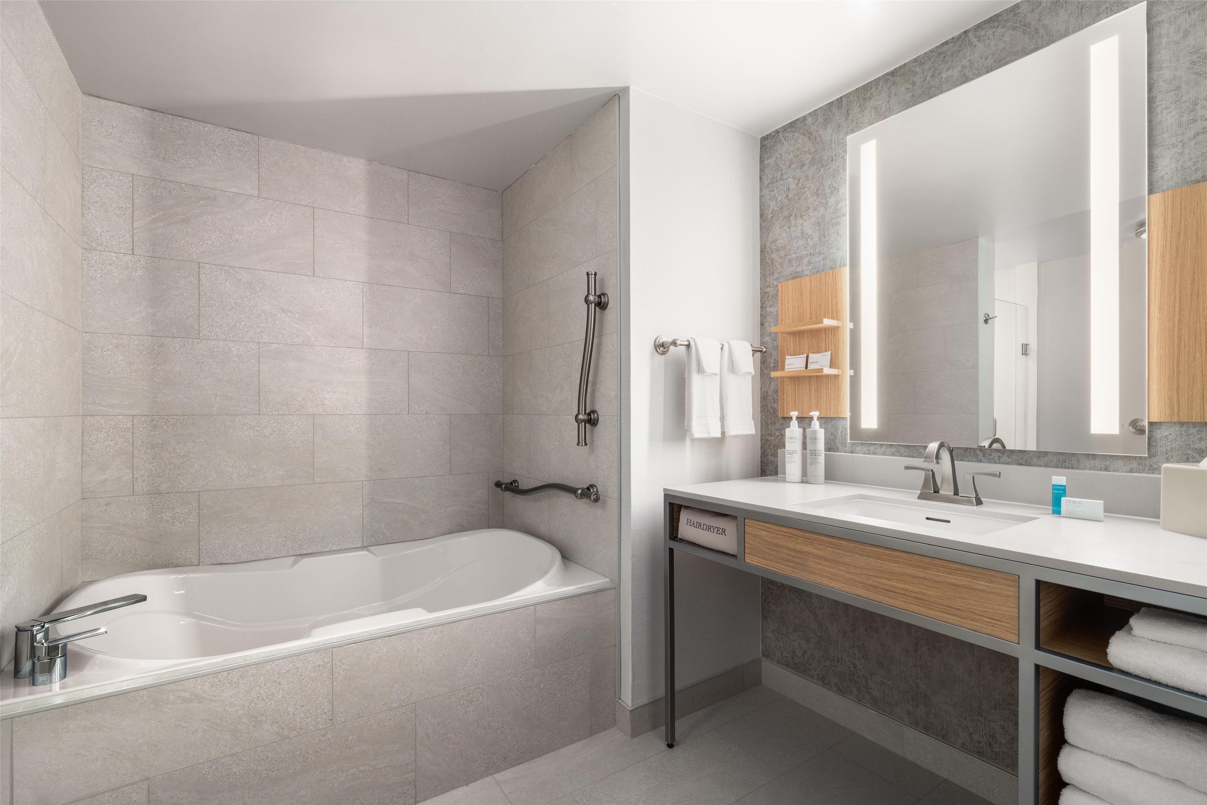 free toiletries, hair dryer, towels, soap