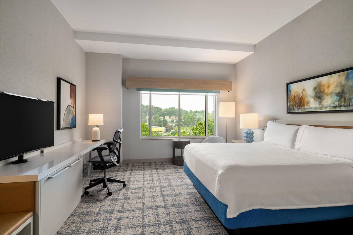 King bed evolution room | In-room safe, laptop workspace, blackout drapes, iron/ironing board