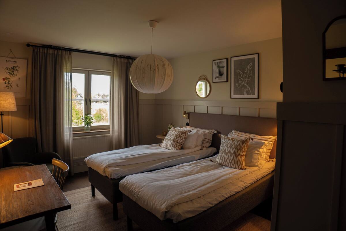 Ropa de cama hipoalergénica, escritorio, wifi gratis y ropa de cama 