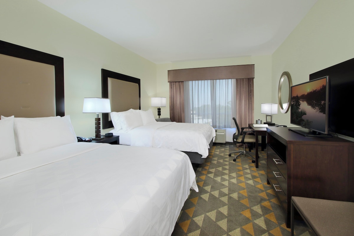 Standard Room, 2 Queen Beds | Desk, laptop workspace, blackout drapes, iron/ironing board
