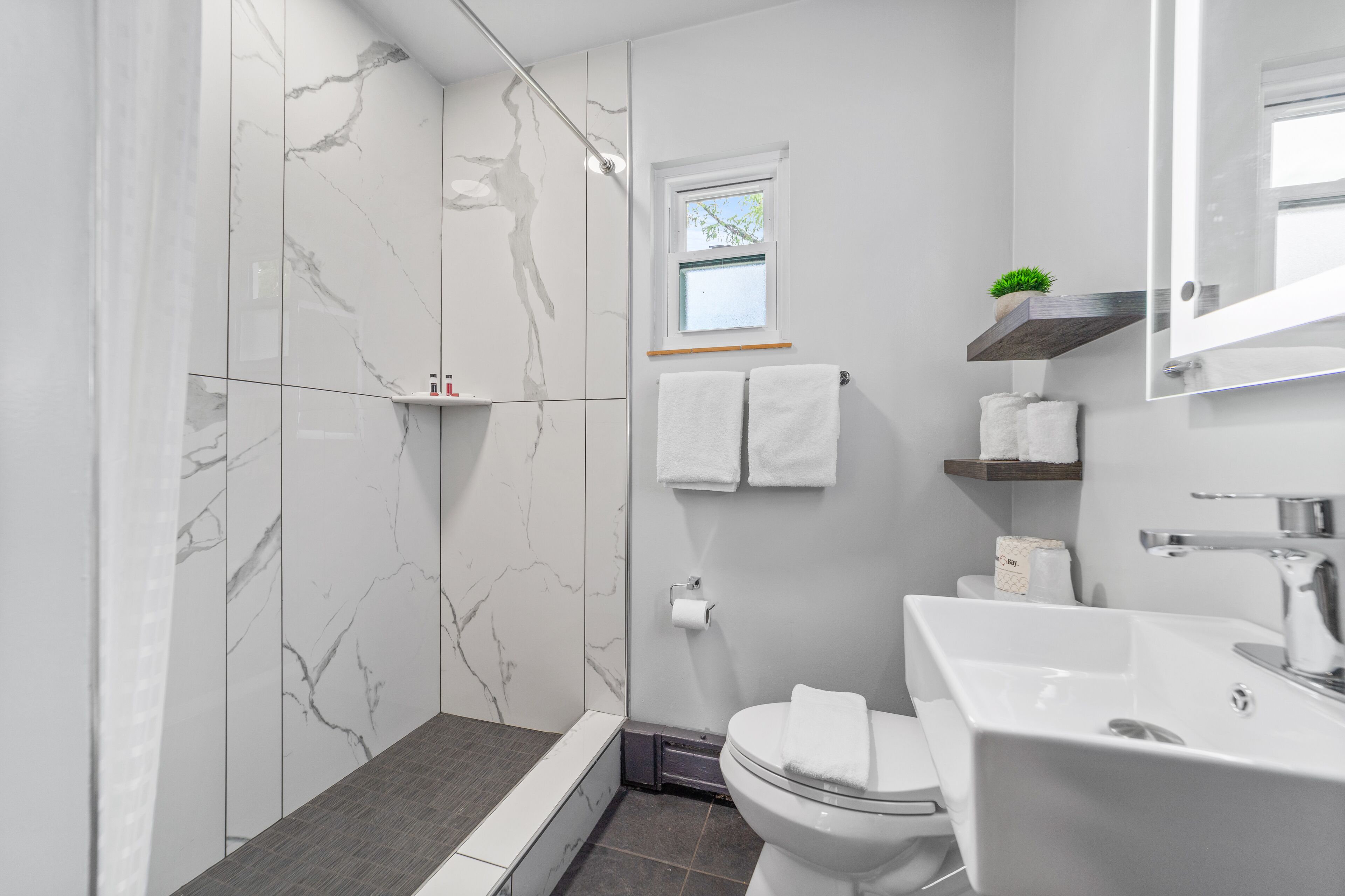 Dusche, Haartrockner, Handtücher