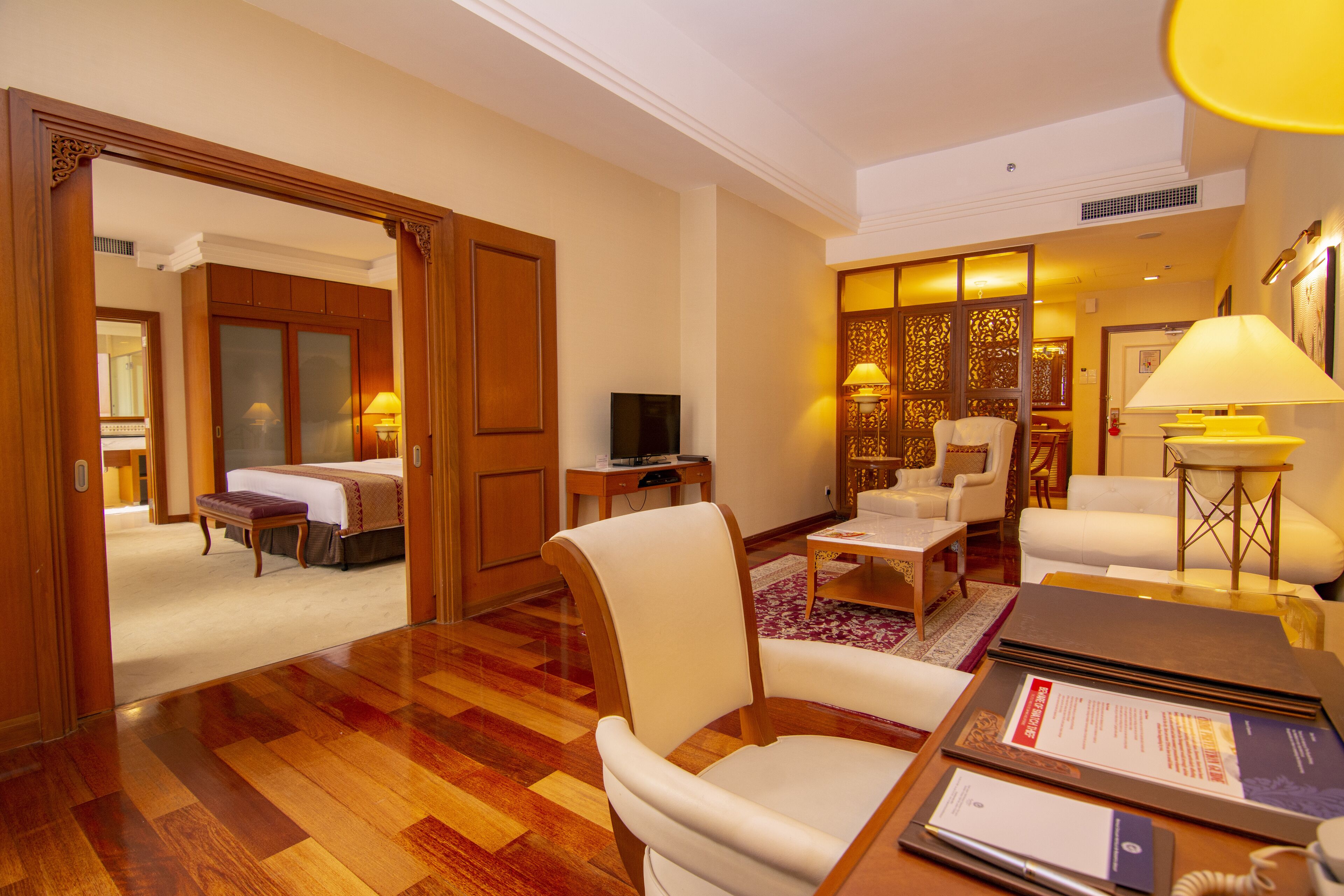 premier suite | living area | lcd tv