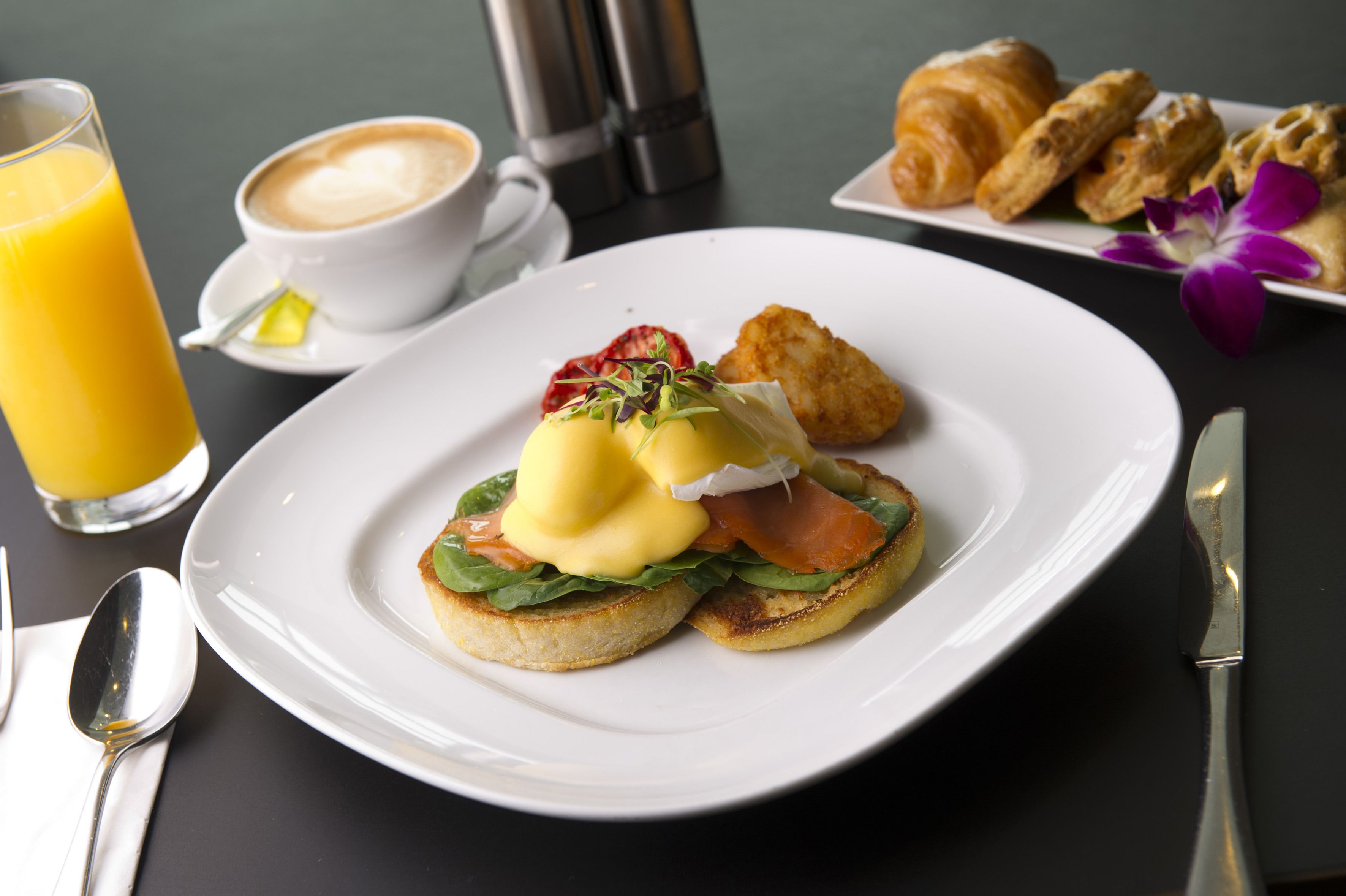 breakfast, lunch and dinner served