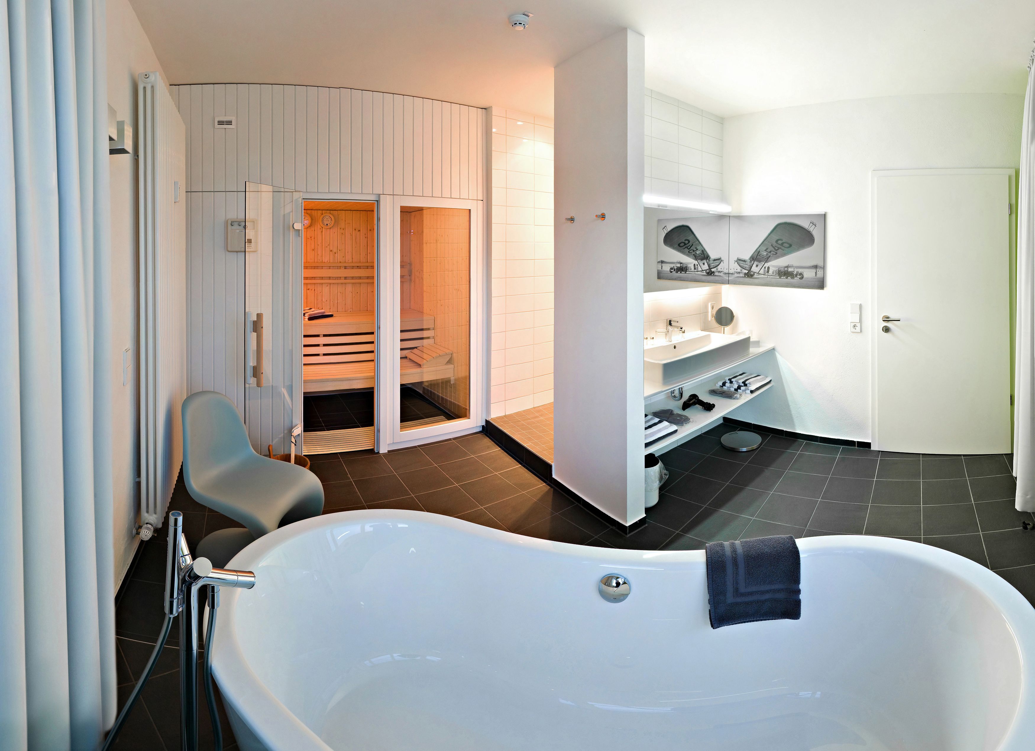 V12 Mercedes Suite | Bathroom | Shower, designer toiletries, hair dryer, bathrobes