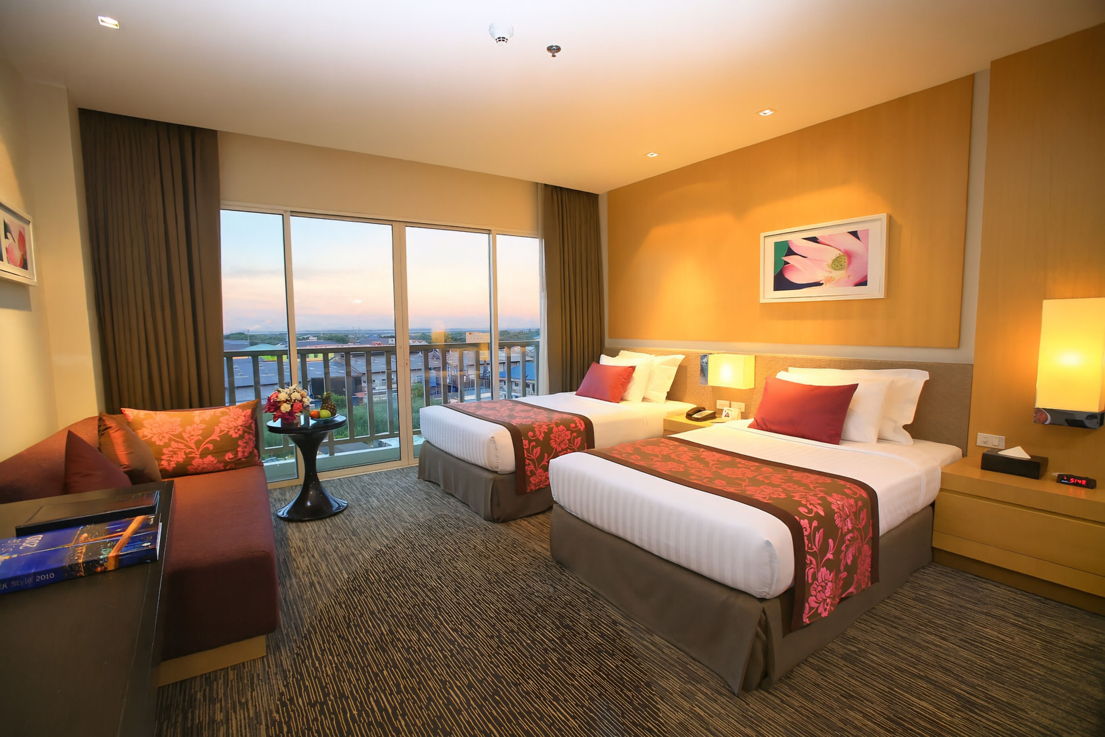 Deluxe Plus Twin Room with Balcony | In-room safe, desk, laptop workspace, blackout curtains