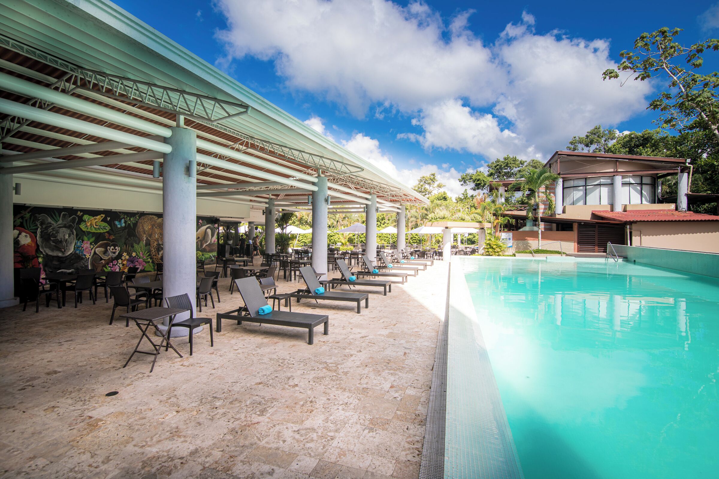 2 piscines extérieures, parasols de plage, chaises longues