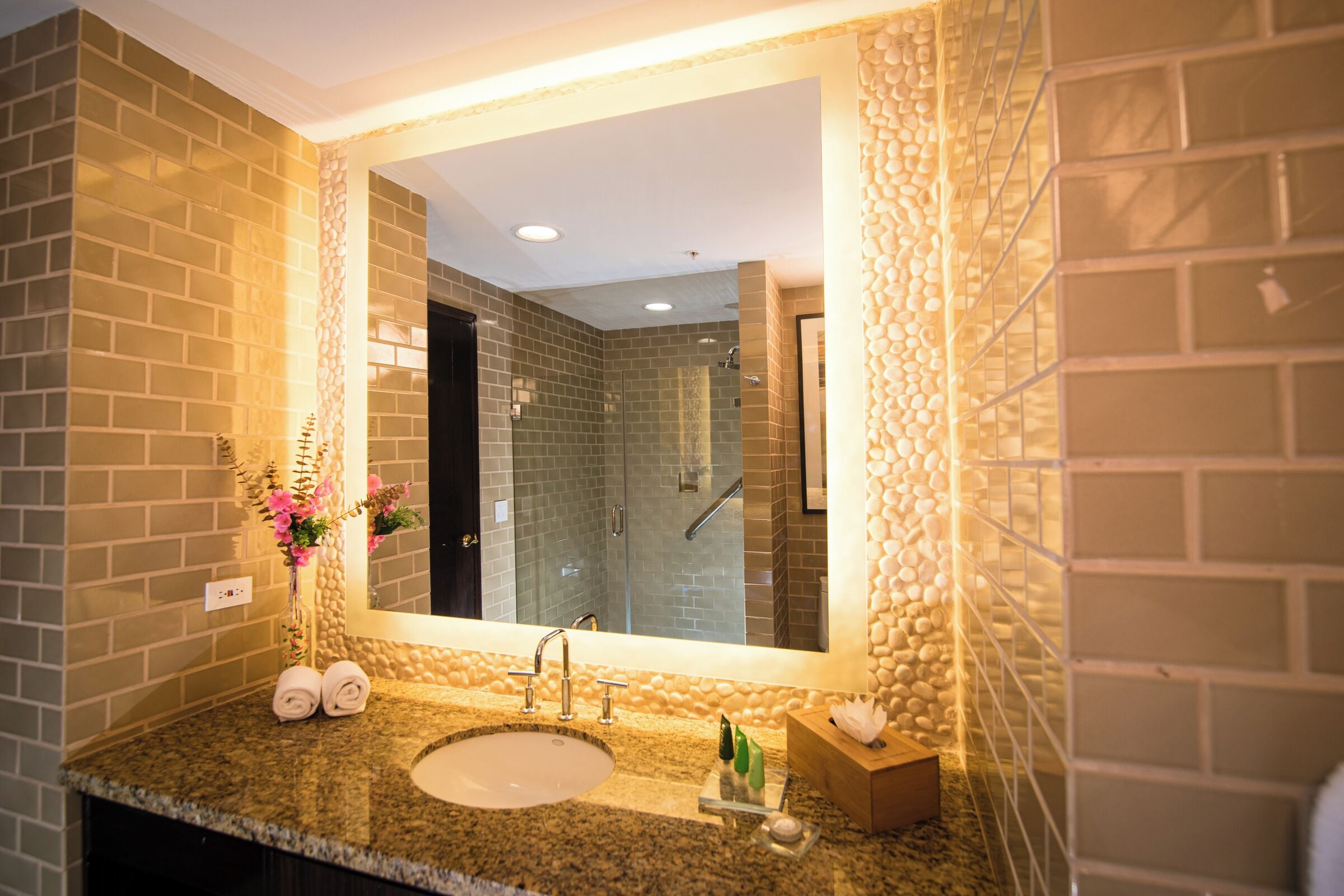 free toiletries, hair dryer, towels