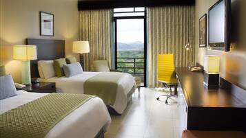 In-room safe, desk, laptop workspace, blackout curtains