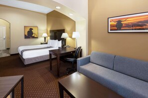 Suite, 1 King Bed, Accessible, Non Smoking (Mobility/hearing Tub W/grab Bars) | Premium bedding, pillow-top beds, desk, laptop workspace