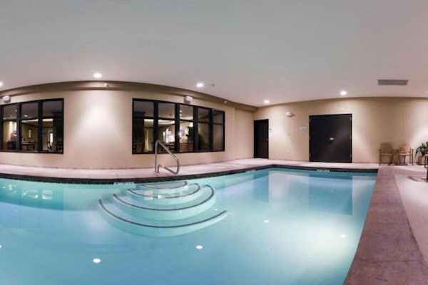 Indoor pool, open 7:00 AM to 11:00 PM, sun loungers