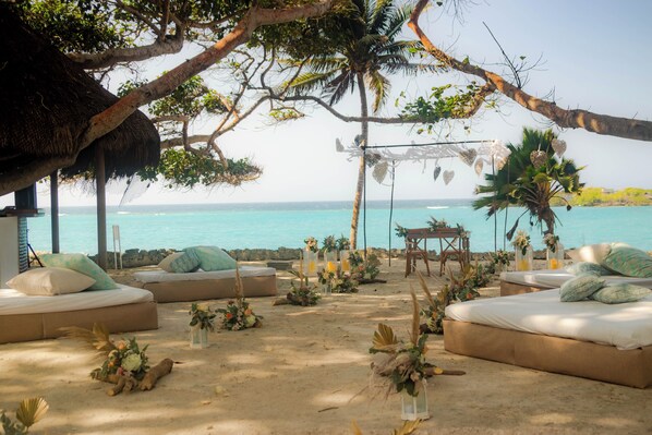 Outdoor banquet area