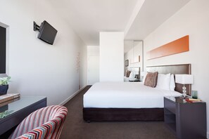 Individually decorated, individually furnished, desk, iron/ironing board