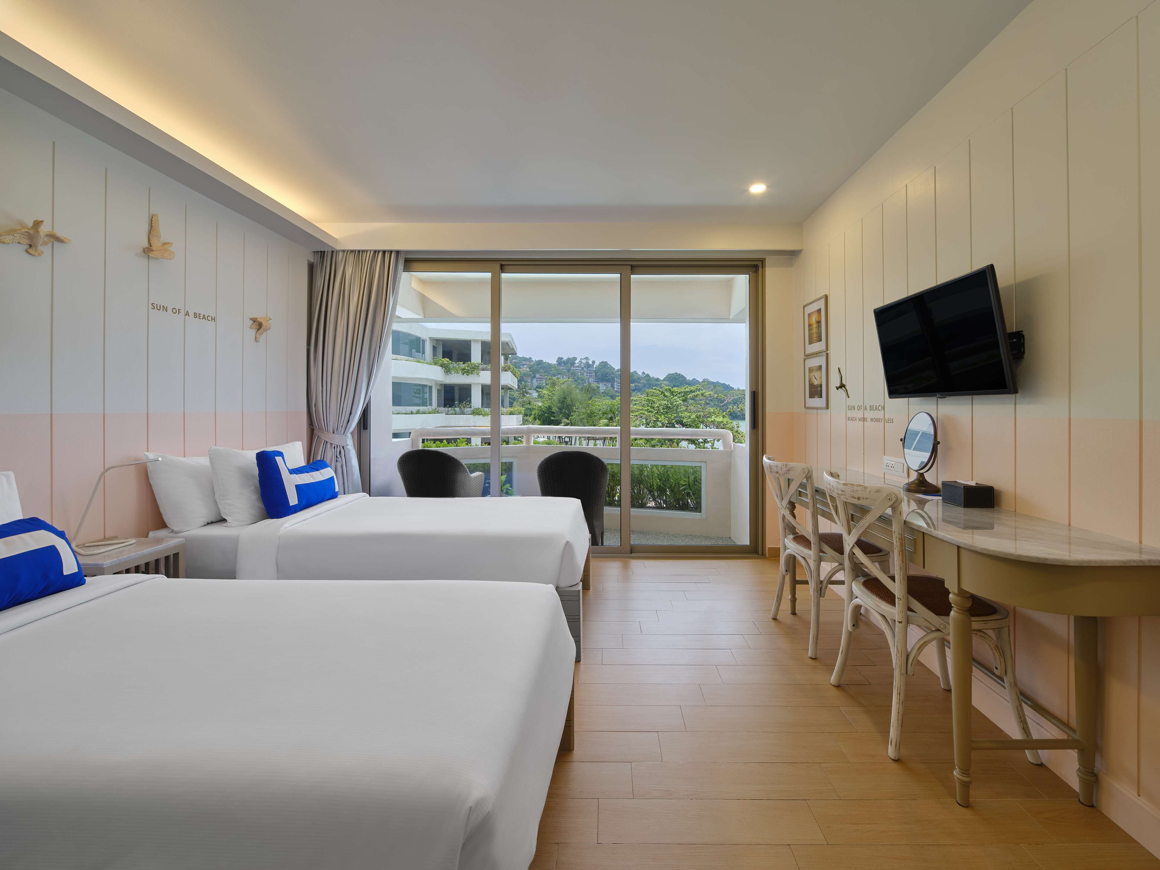 deluxe room, sea view | 1 bedroom, premium bedding, select comfort beds, in-room safe