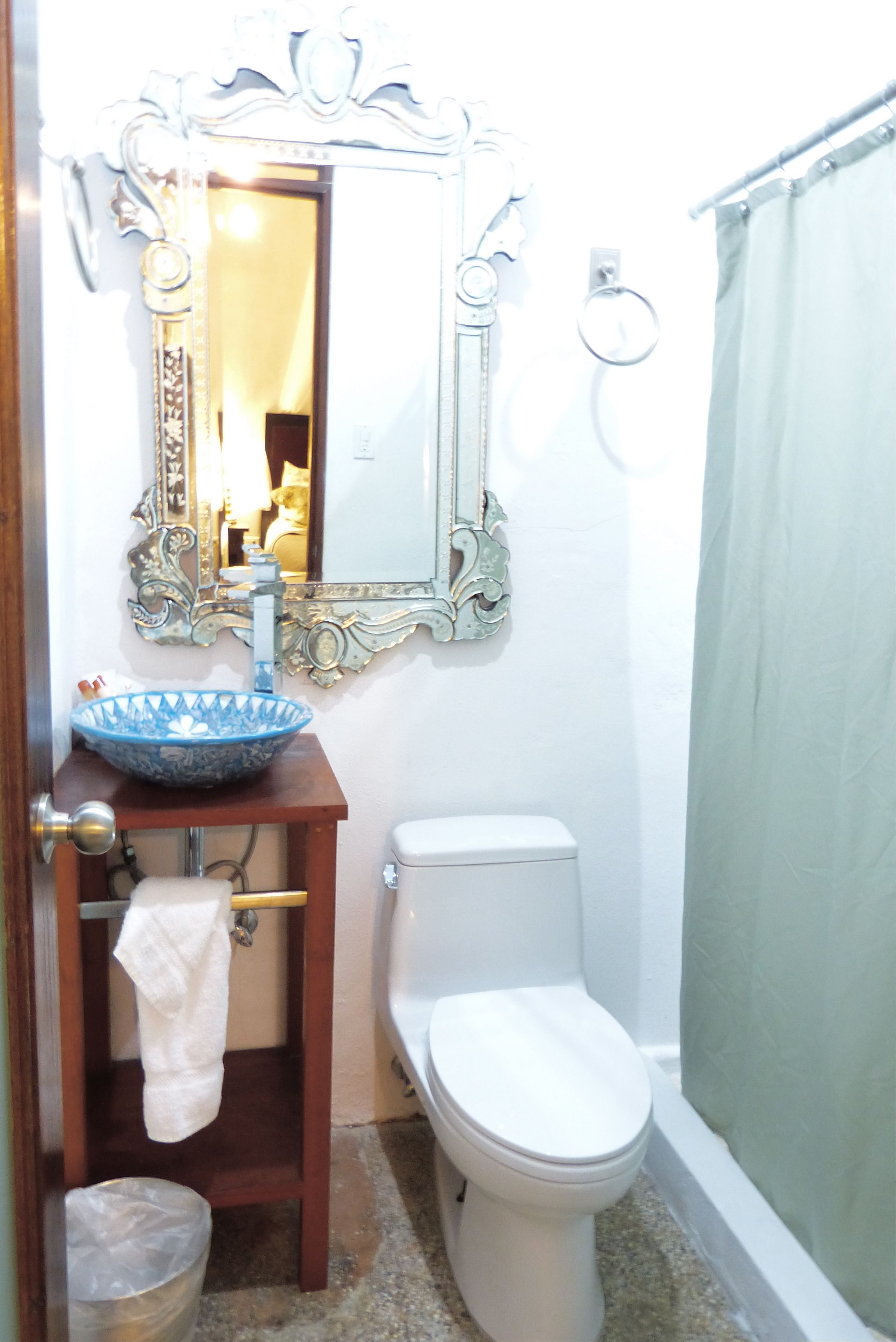 shower, designer toiletries, hair dryer, towels