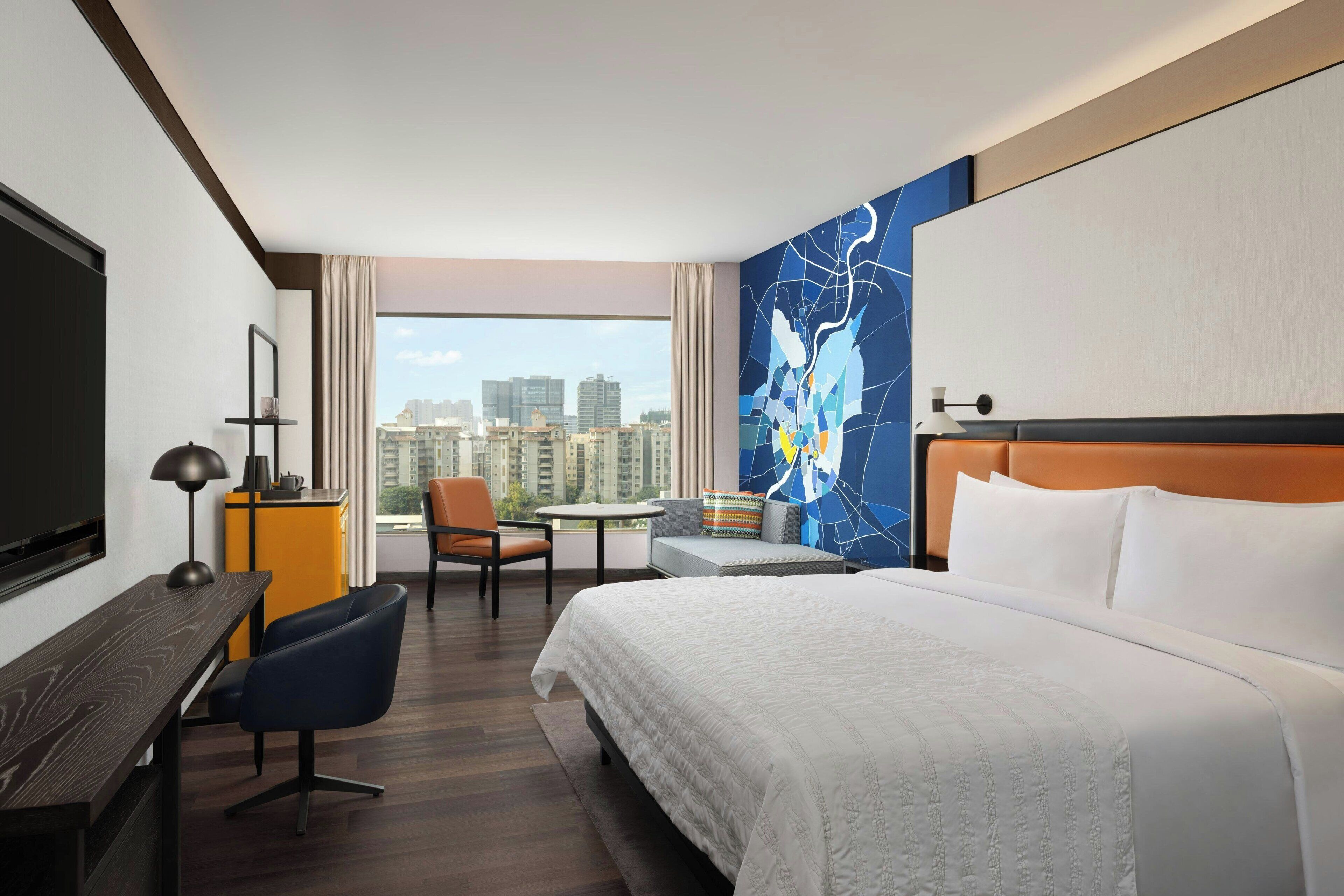 Estudio ejecutivo, 1 cama King size, vista a la ciudad | Ropa de cama de alta calidad y minibar 