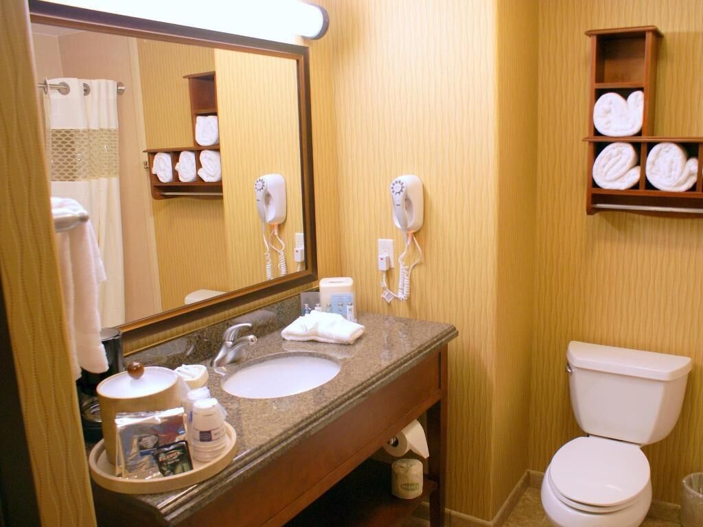 Bathroom | Combined shower/tub, free toiletries, hair dryer, towels