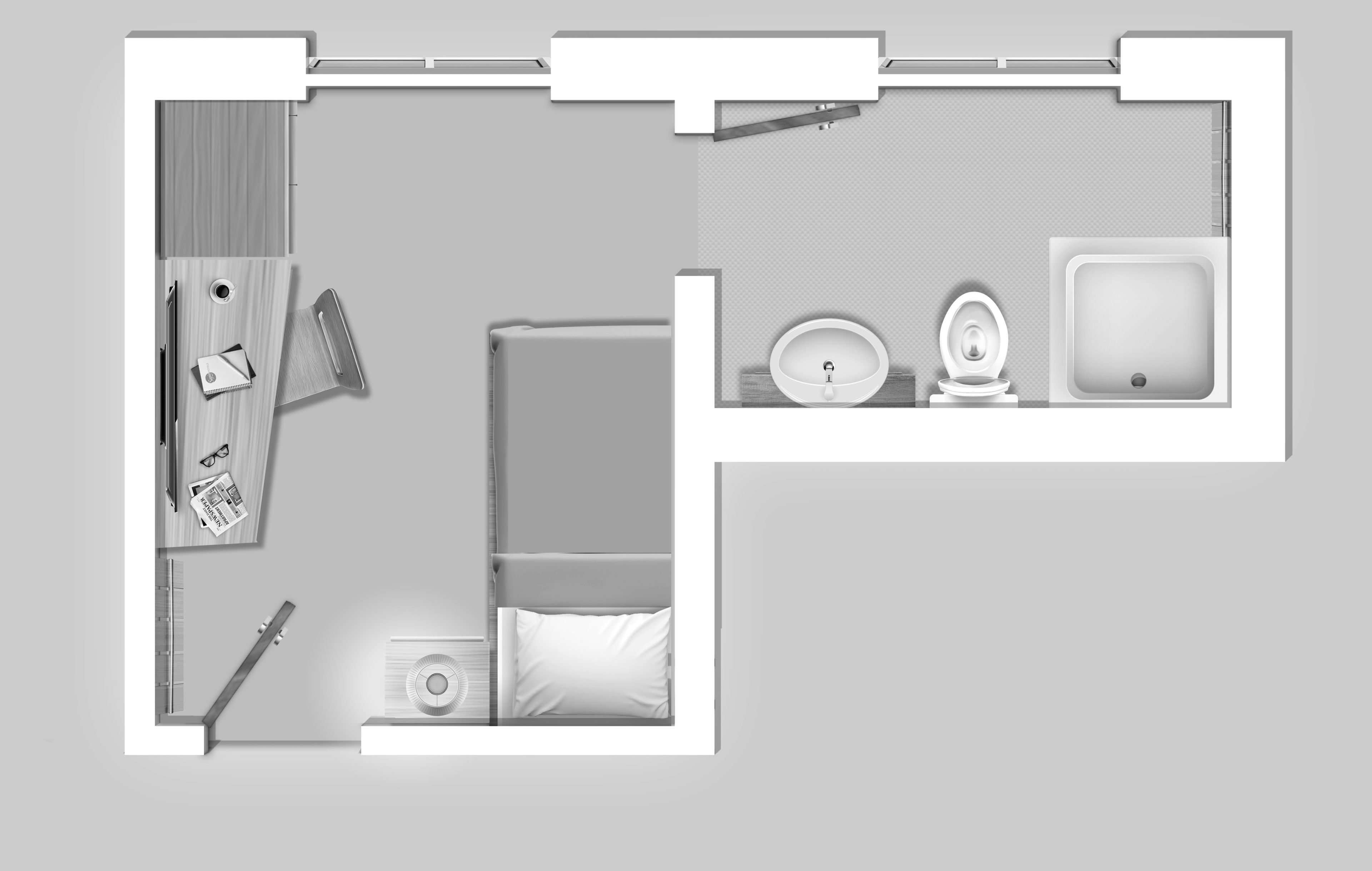 economy single room, 1 bedroom | floor plan
