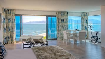 Luxe penthouse (Seascape) | 1 slaapkamer, lakens van Egyptisch katoen, luxe beddengoed, donsdekens