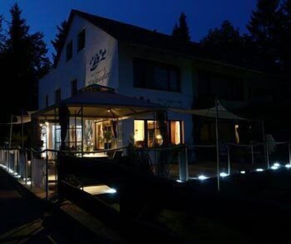 Front of property – evening/night