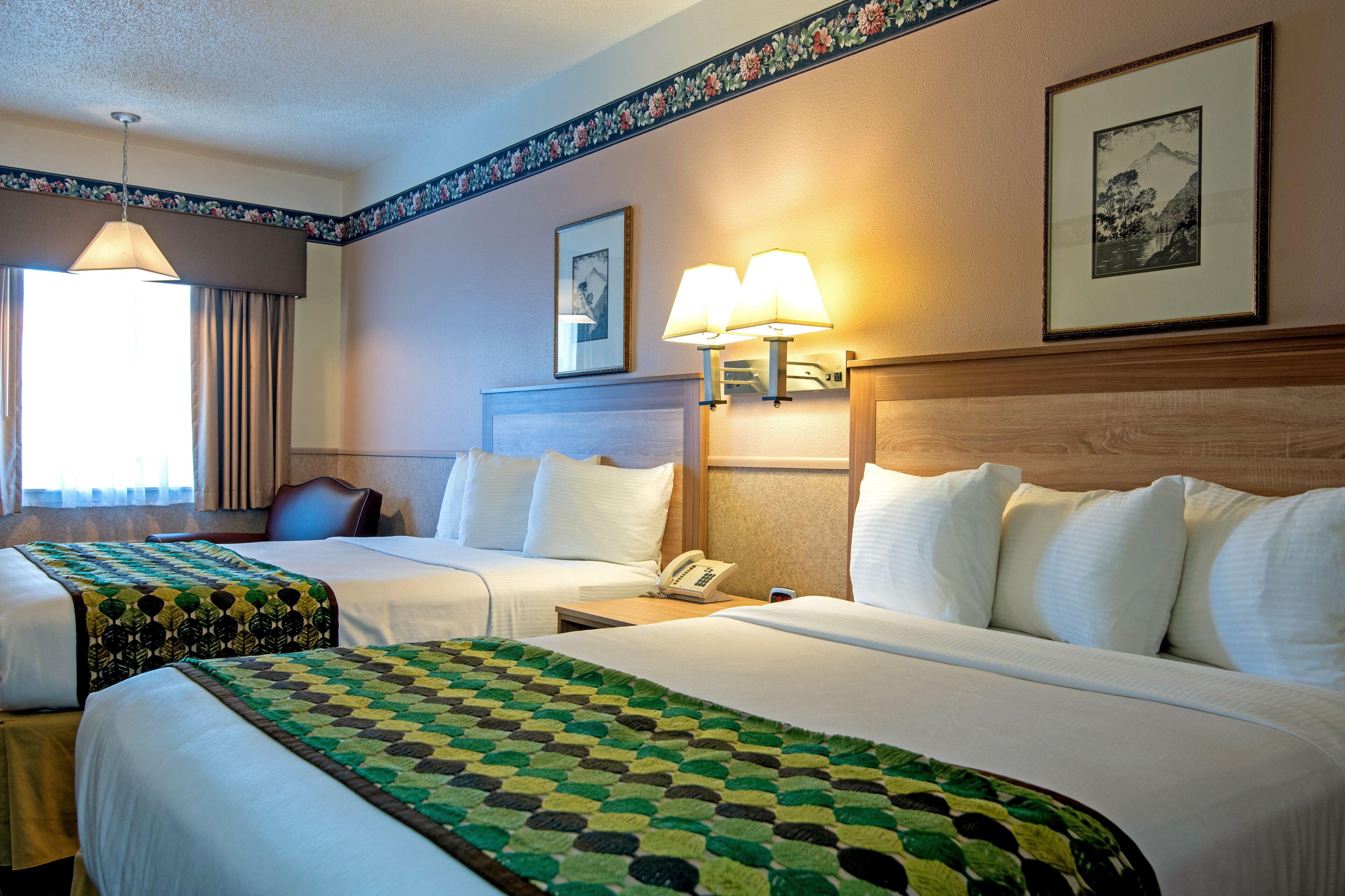 Deluxe Room, 2 Queen Beds | Desk, blackout drapes, iron/ironing board, free WiFi