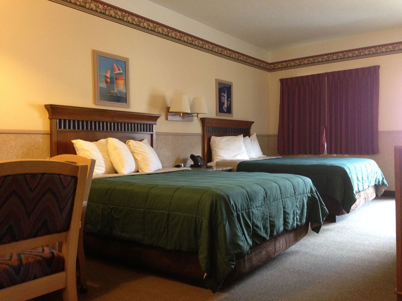Desk, blackout drapes, iron/ironing board, free WiFi