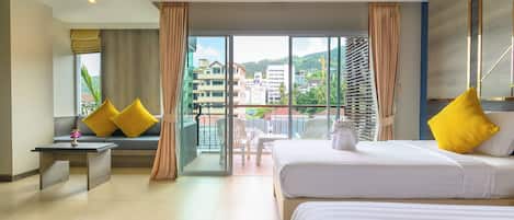 In-room safe, desk, laptop workspace, blackout curtains