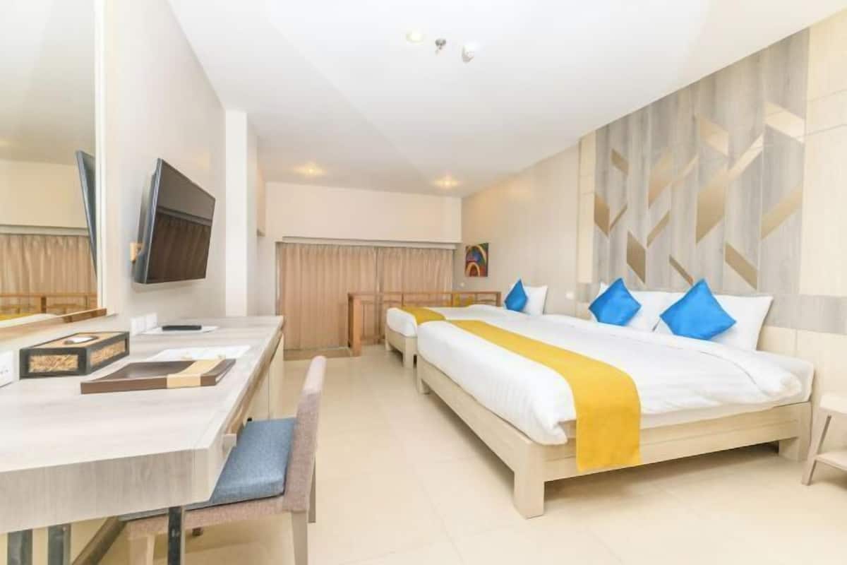 In-room safe, desk, laptop workspace, blackout curtains