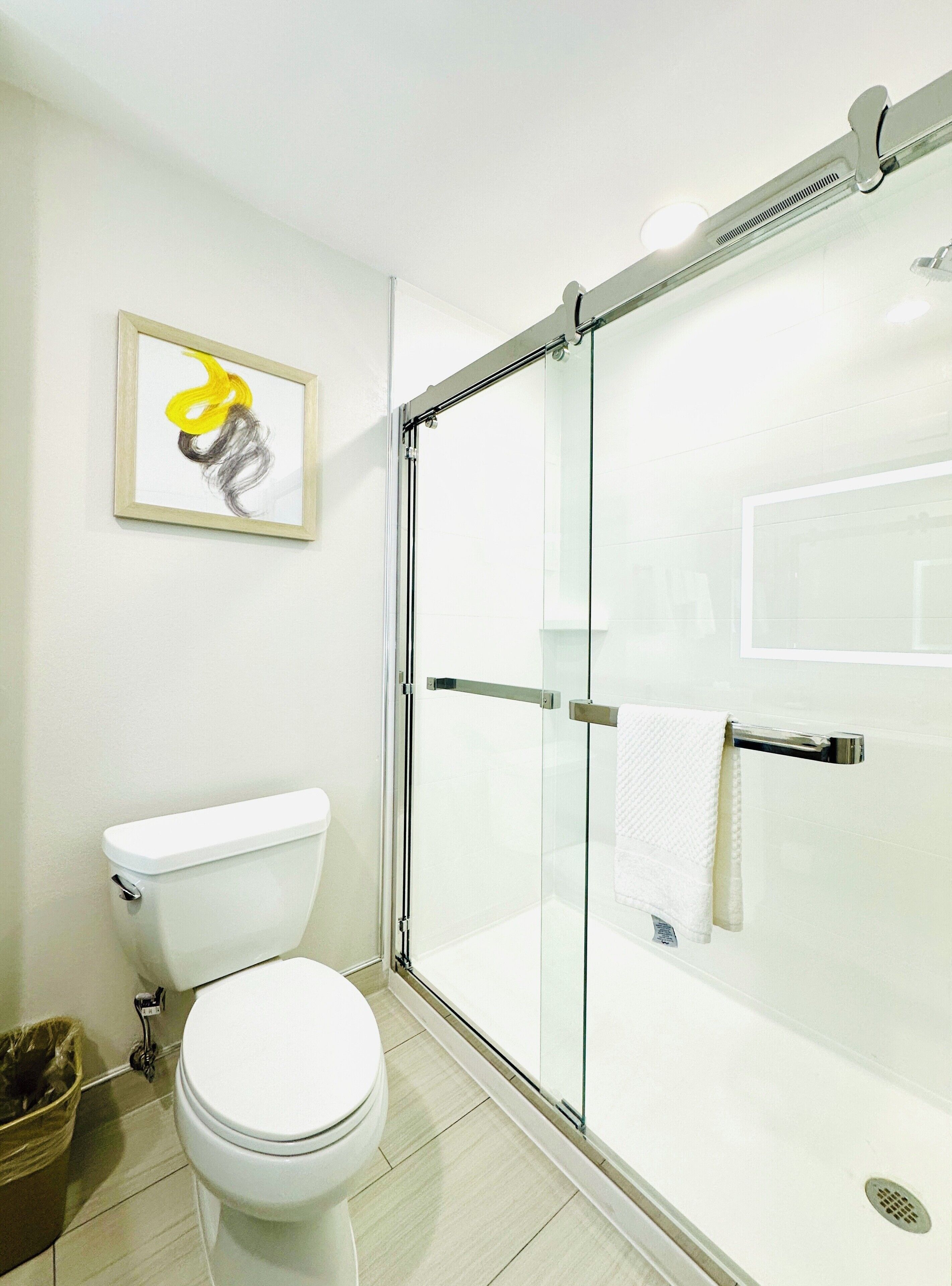 free toiletries, hair dryer, towels