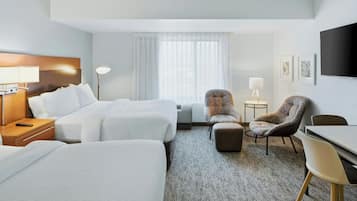 스튜디오, 퀸사이즈침대 2개 | 필로우탑 침대, 책상, 다리미/다리미판, 간이 침대