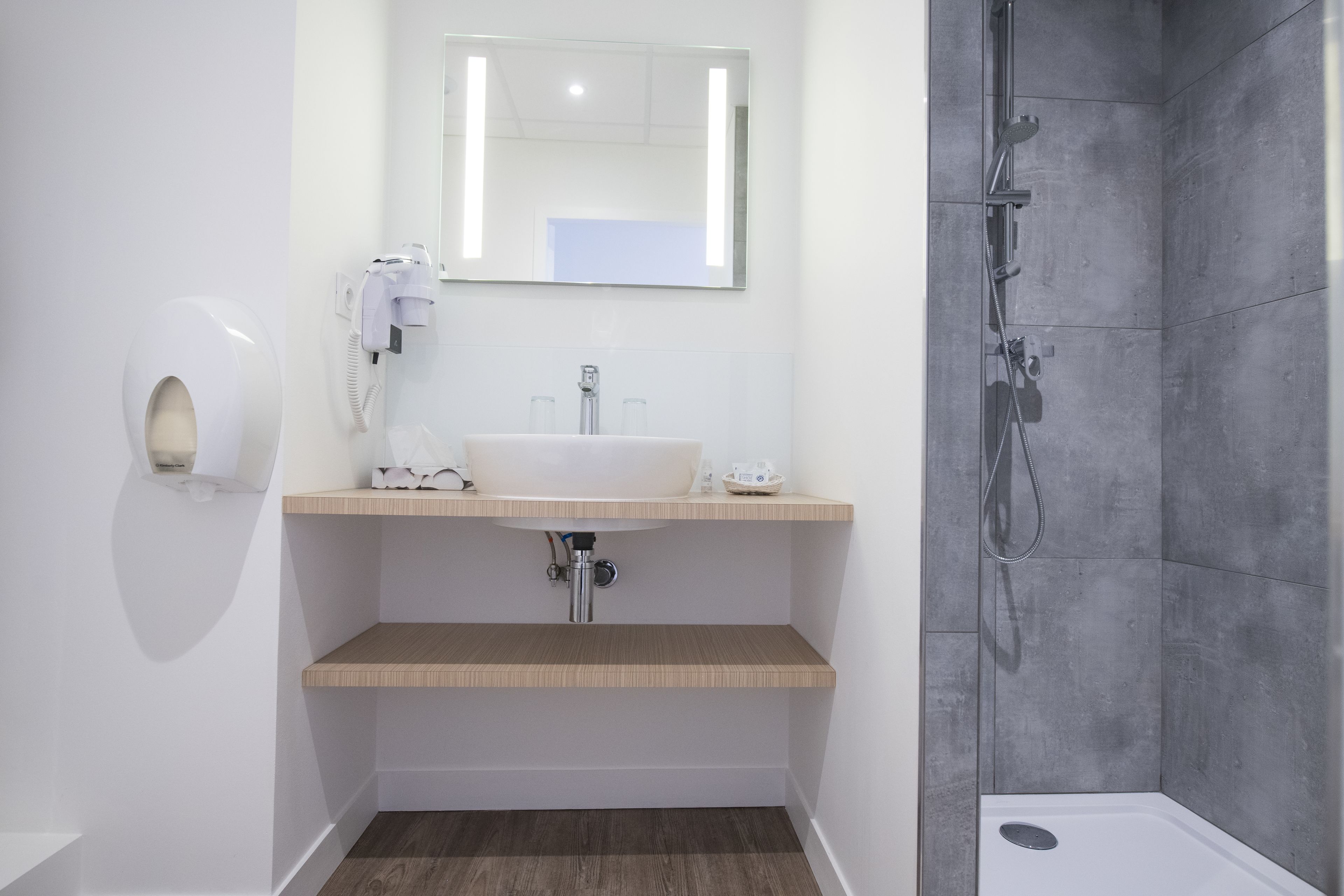 free toiletries, hair dryer, towels