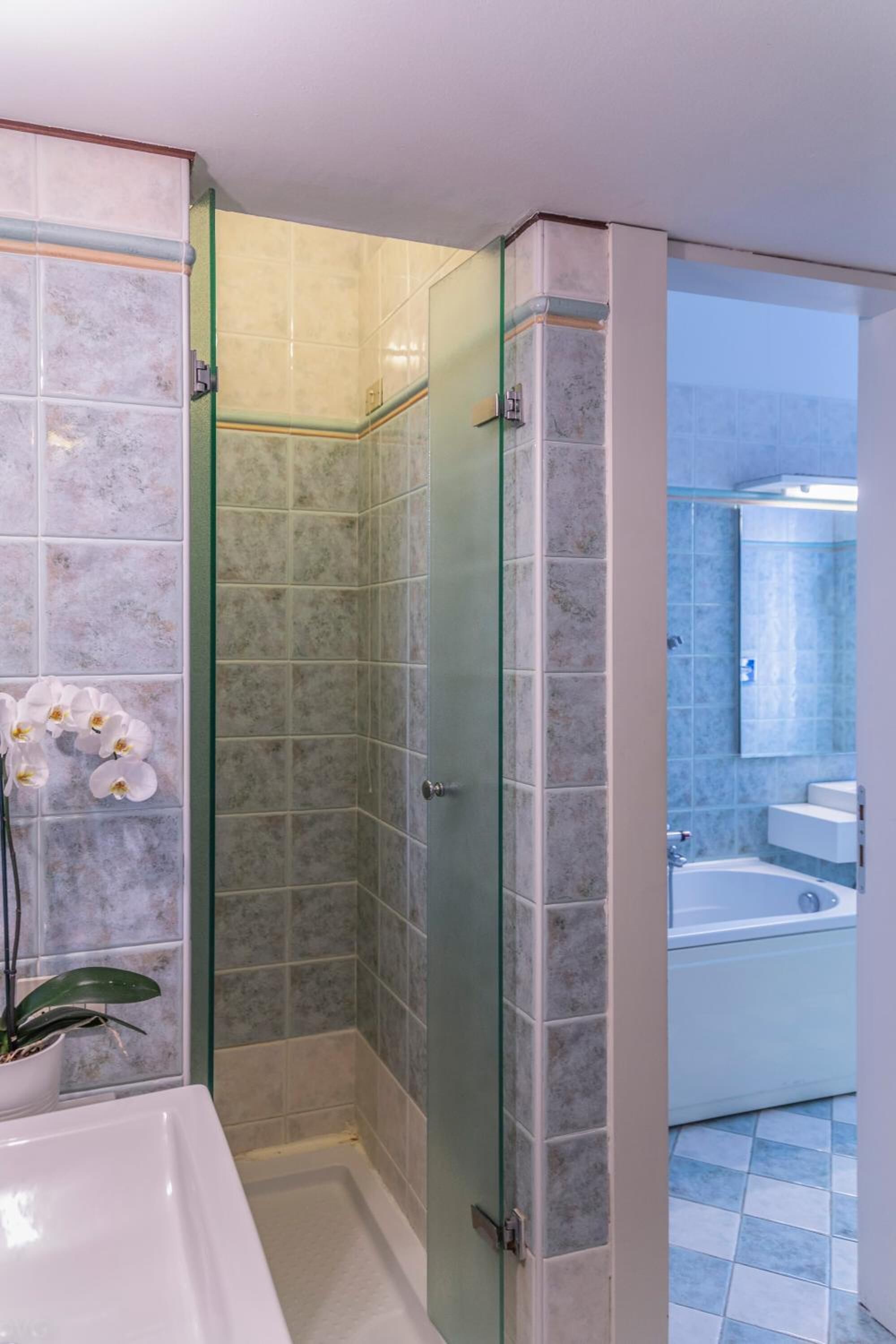 free toiletries, hair dryer, bidet, towels