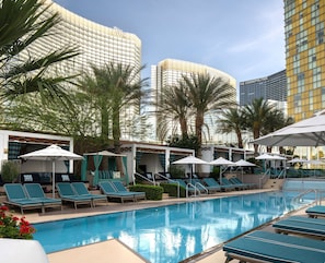 Outdoor pool, open 8:00 AM to 6:00 PM, pool cabanas (surcharge)