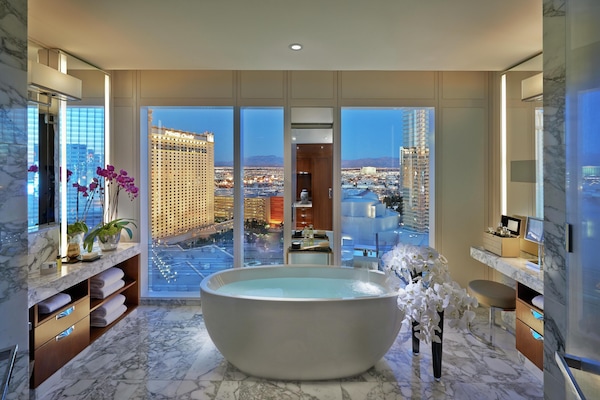 Suite, 1 King Bed (Penthouse) | Bathroom | Separate tub and shower, deep soaking tub, designer toiletries