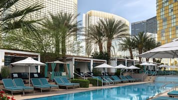 Outdoor pool, open 8:00 AM to 5:00 PM, pool cabanas (surcharge)