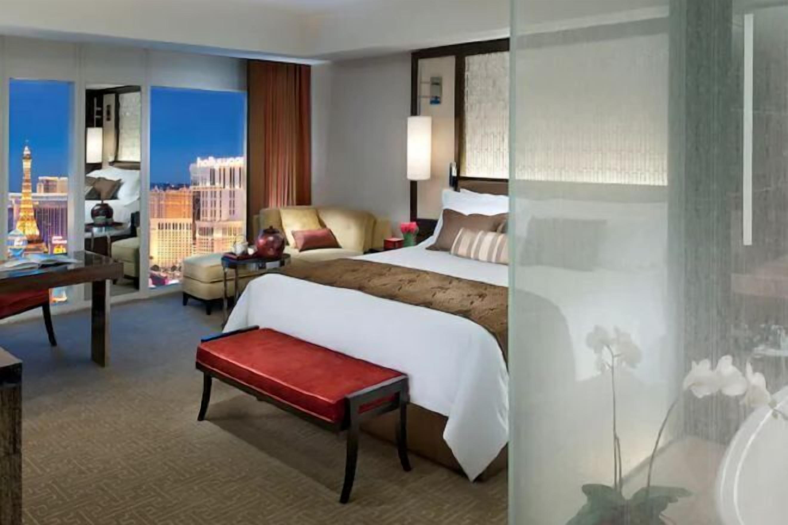 Egyptian cotton sheets, premium bedding, down comforters, minibar