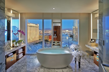 Suite, 1 King Bed (Penthouse) | Bathroom | Separate tub and shower, deep soaking tub, designer toiletries at Waldorf Astoria Las Vegas