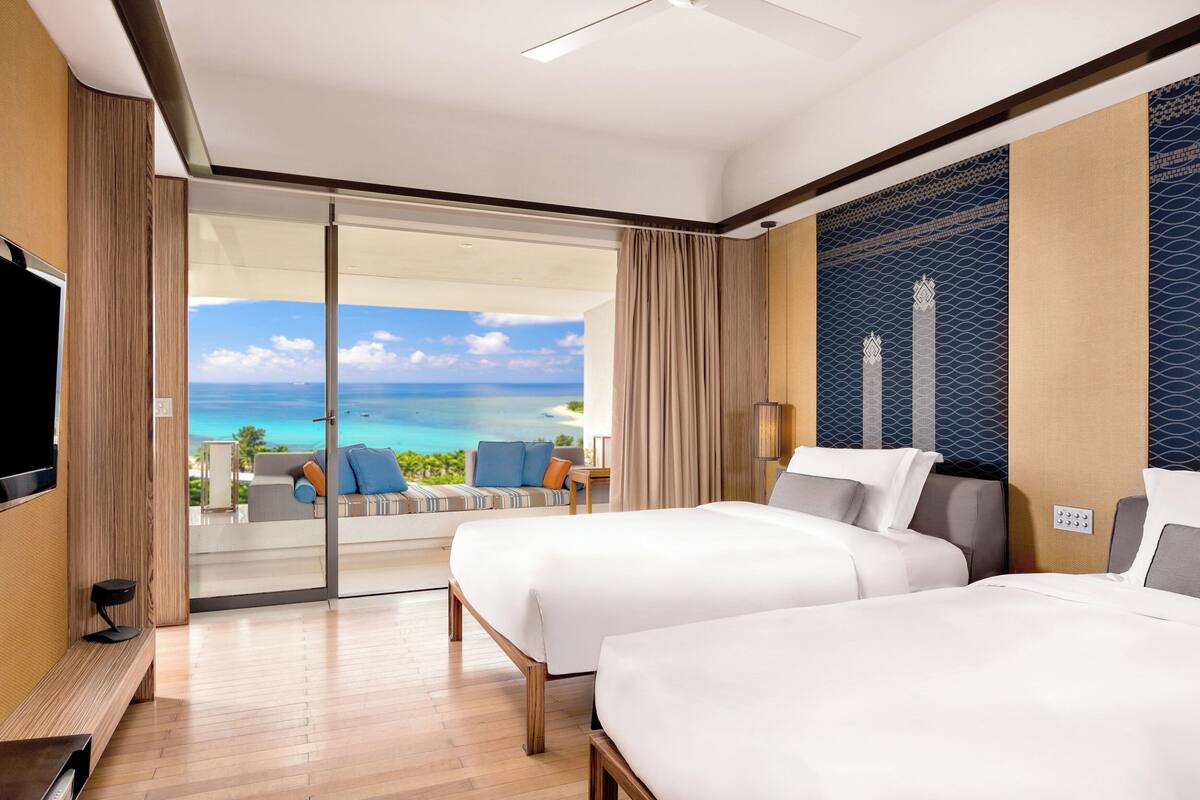 Classic Room, 2 Double Beds, Ocean View (High Floor) | Minibar, in-room safe, desk, blackout drapes