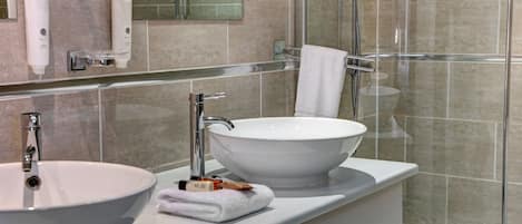 Free toiletries, hair dryer, towels
