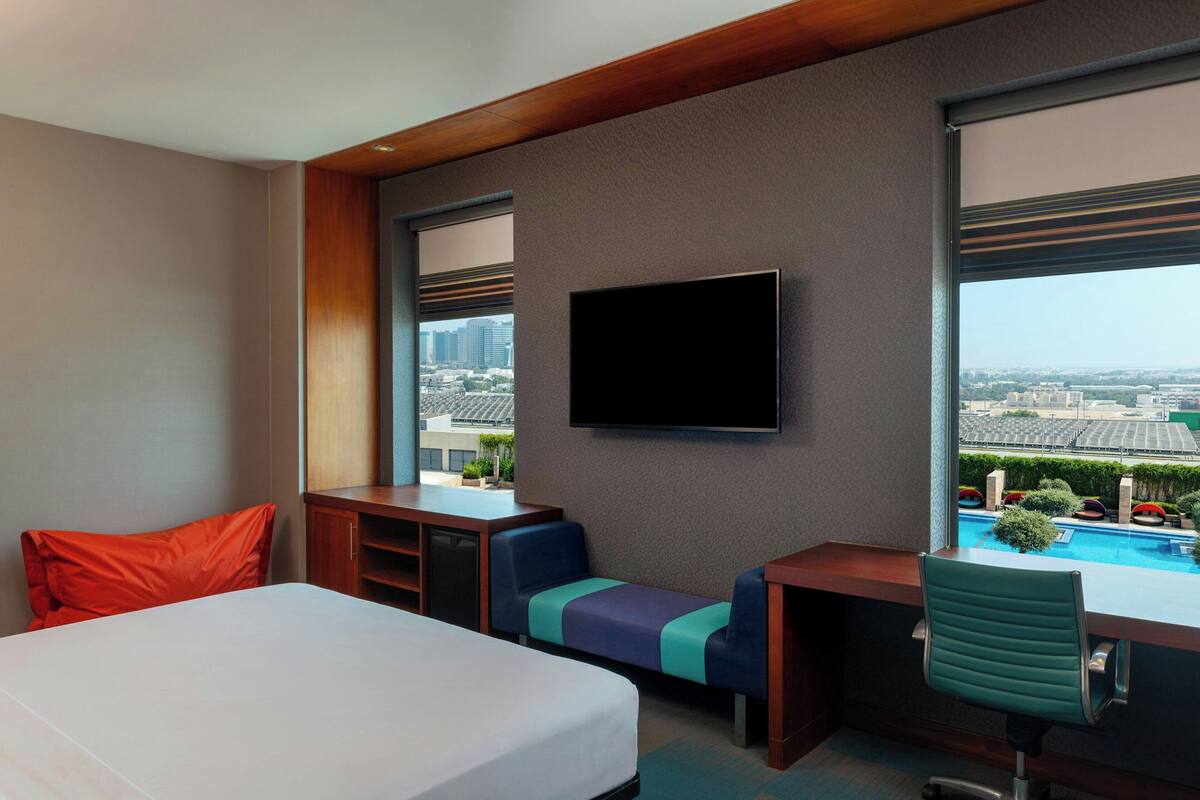 In-room safe, desk, laptop workspace, blackout curtains