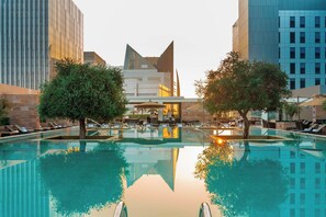Outdoor pool, open 6:00 AM to 8:00 PM, pool umbrellas, sun loungers