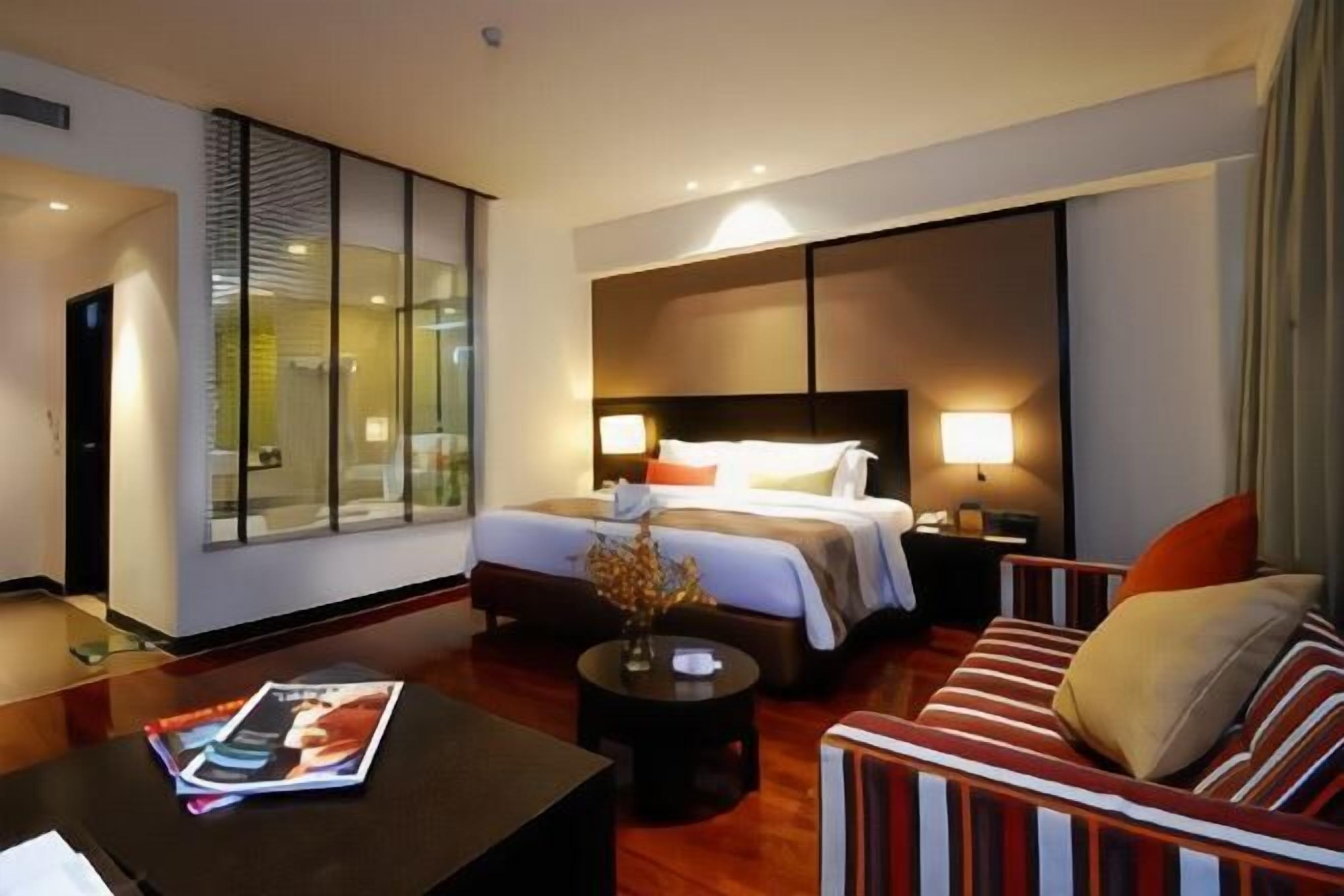 Pillow-top beds, minibar, in-room safe, desk