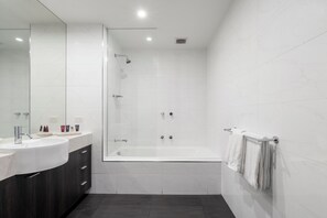 Two Bedroom Apartment | Bathroom | Designer toiletries, hair dryer, bathrobes, towels