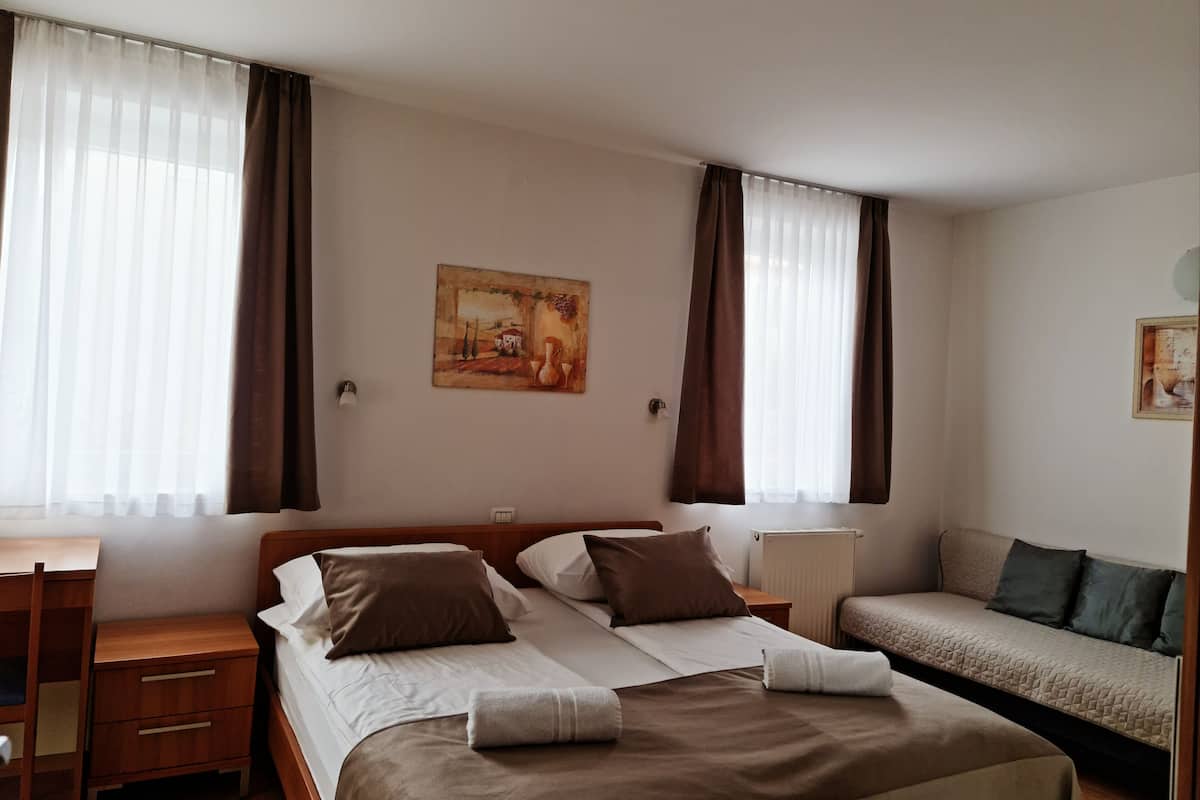 premium room | 1 bedroom, in-room safe, desk, laptop workspace