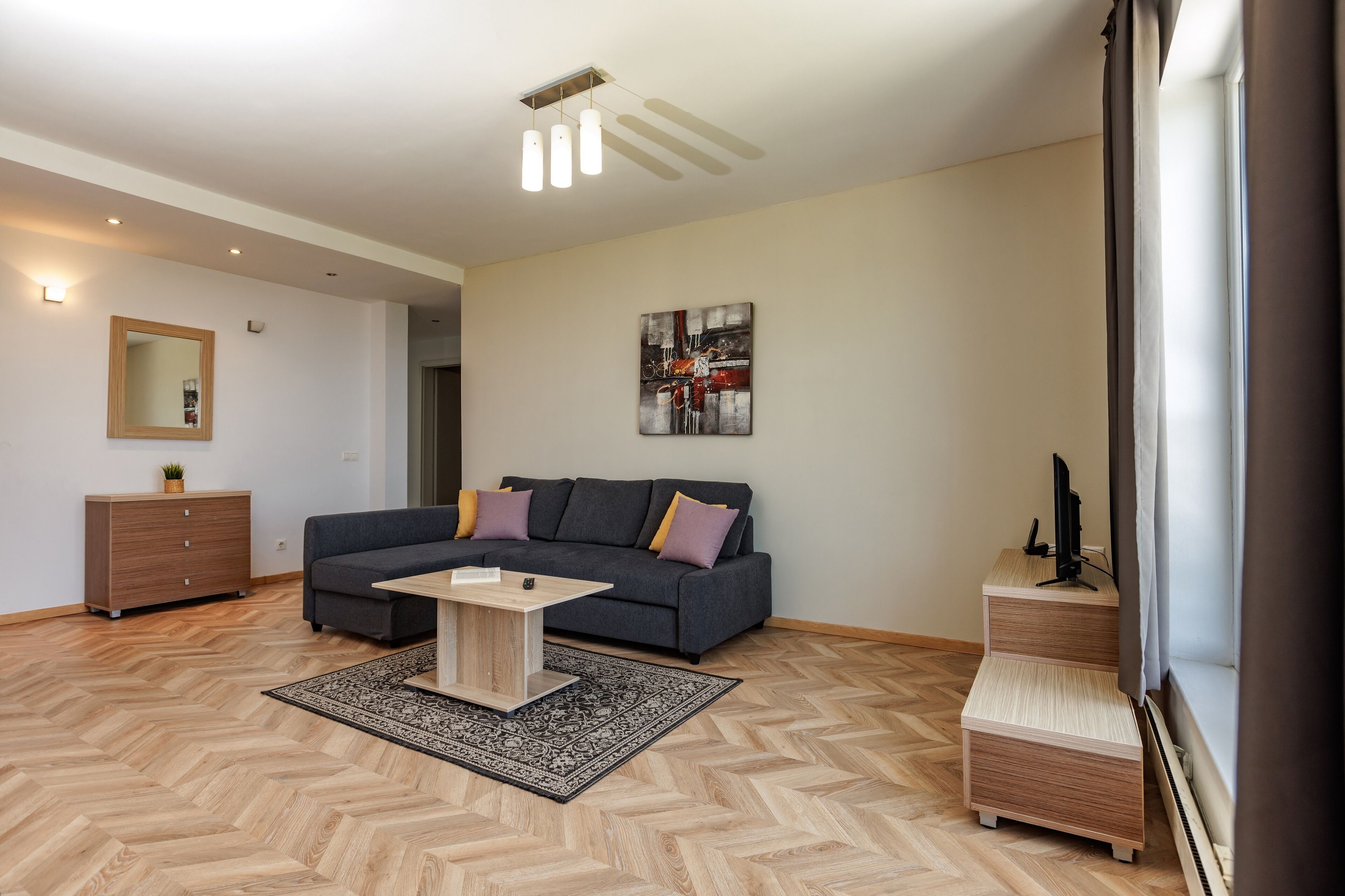 classic suite, 2 bedrooms | living area | lcd tv