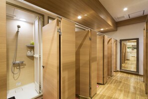 Shower, free toiletries, hair dryer, electronic bidet