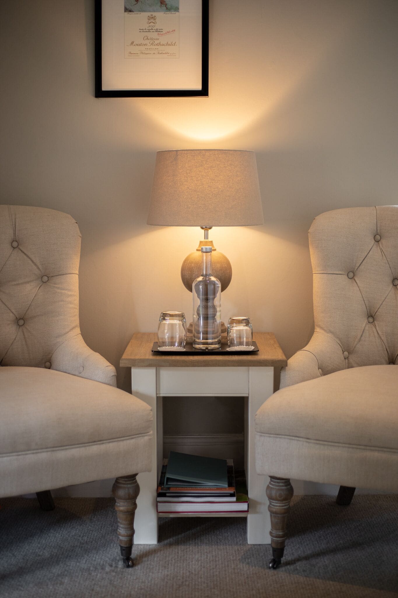 Individually decorated, individually furnished, desk, iron/ironing board