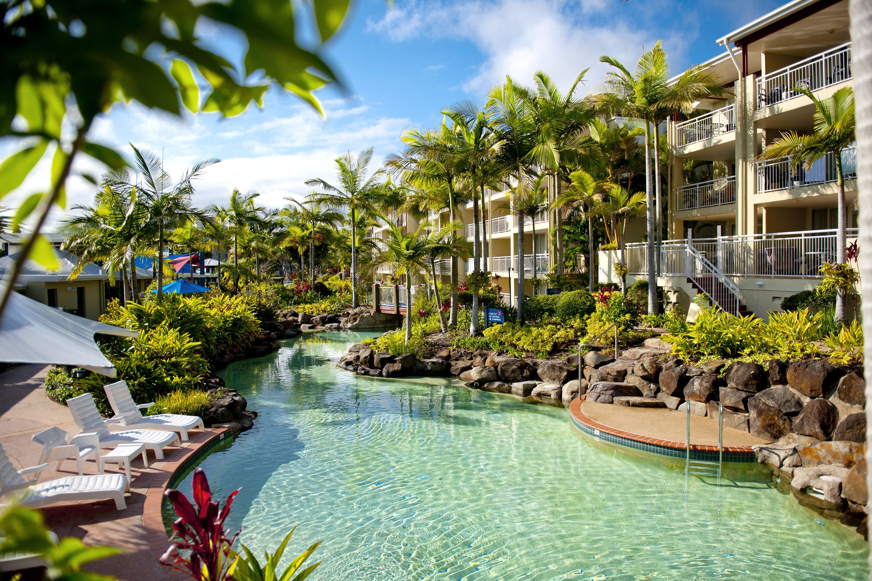 3 outdoor pools, a heated pool